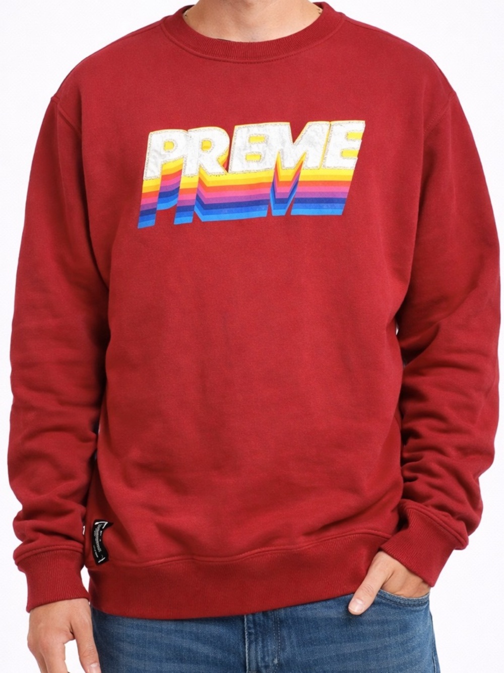 Preme Red Rainbow Graphic Sweatshirt XL Streetwear Crewneck